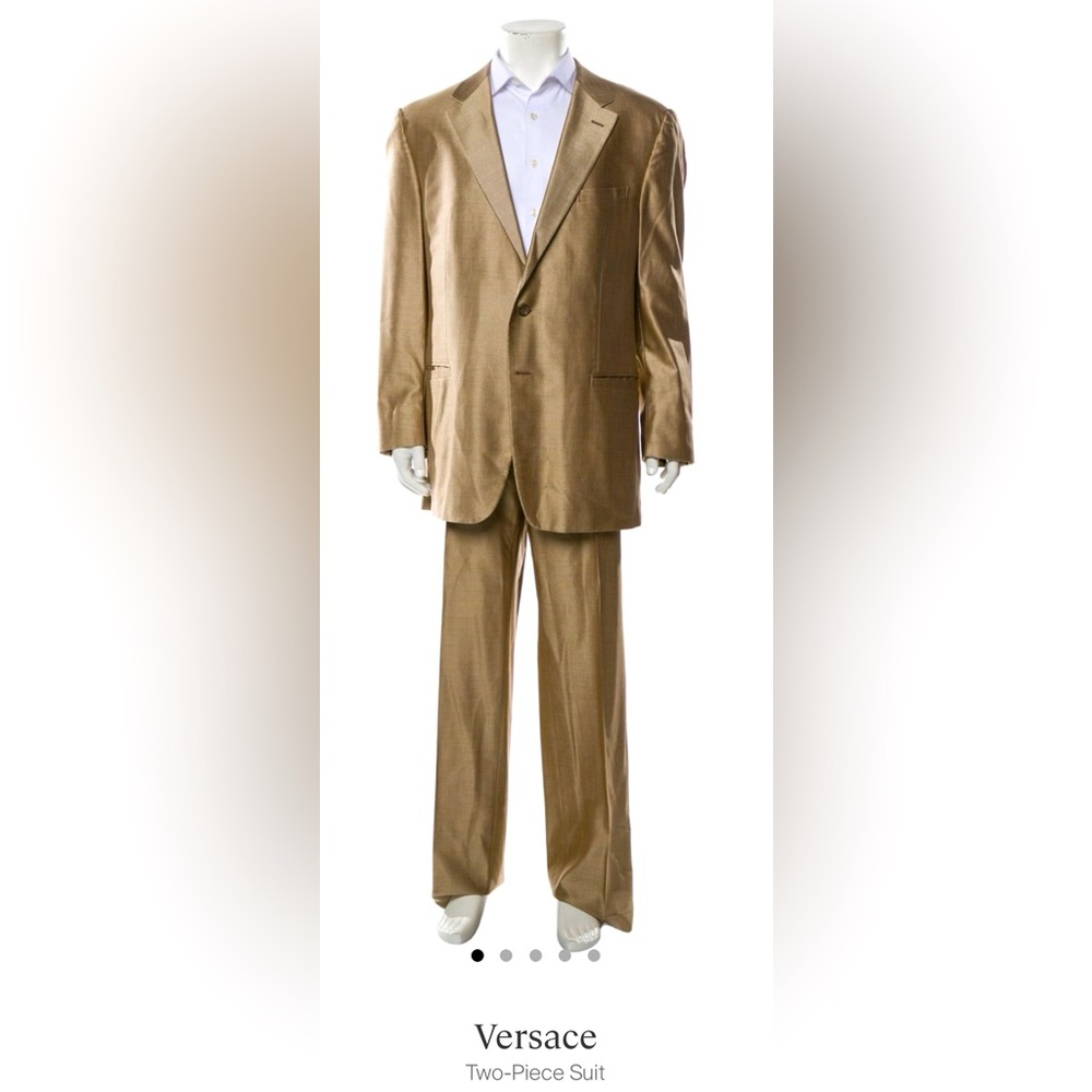 Men’s Versace Gold Two Piece Suit - US 46 - IT 56 -